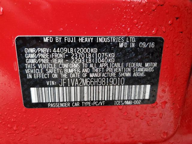JF1VA2M66H9819010 Subaru Wrx Sti