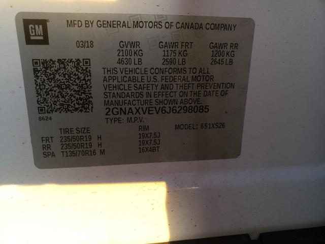 2018 CHEVROLET EQUINOX PR - 2GNAXVEV6J6298085