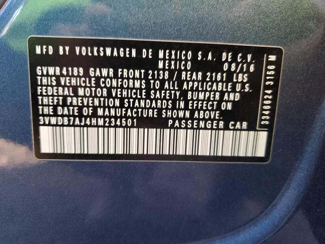 2017 VOLKSWAGEN JETTA SE 3VWDB7AJ4HM234501
