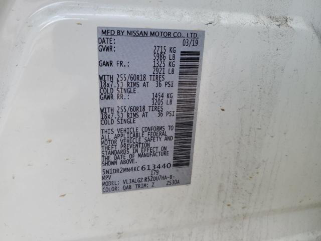 2019 NISSAN PATHFINDER 5N1DR2MN4KC613440