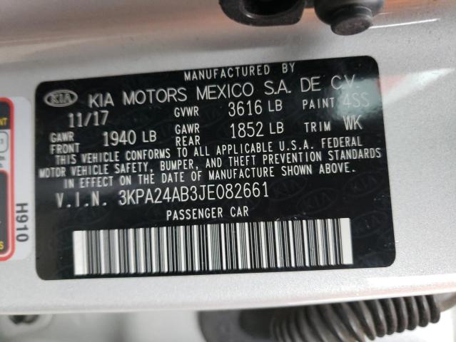 3KPA24AB3JE082661 KIA RIO LX
