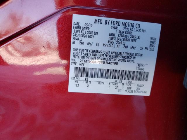 2015 FORD EDGE SPORT - 2FMTK4AP8FBB42108