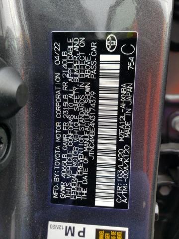 2022 TOYOTA COROLLA XS - JTNC4MBE4N3174379