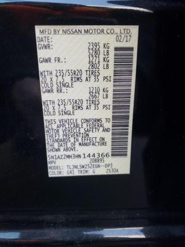 2017 NISSAN MURANO S - 5N1AZ2MH3HN144366