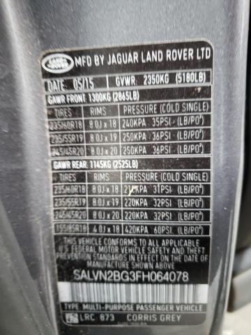 SALVN2BG3FH064078 Land Rover Range Rover Evoque Pure