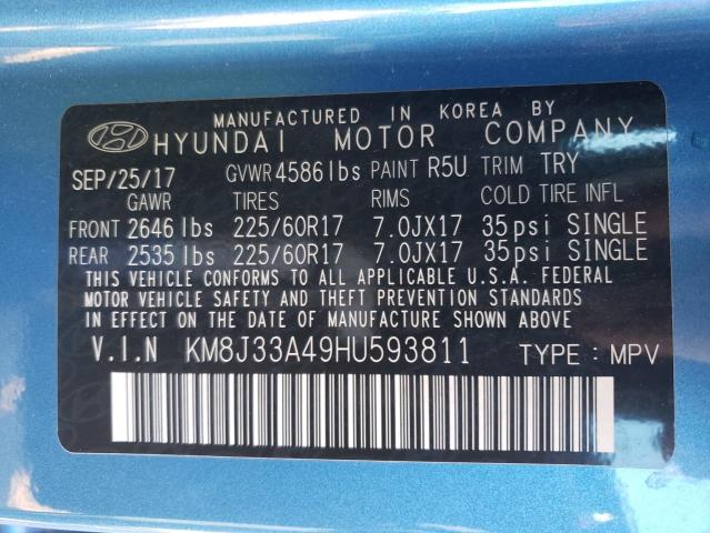 2017 HYUNDAI TUCSON - KM8J33A49HU593811