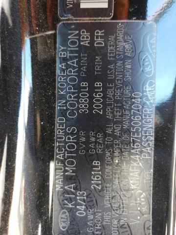KNAFK4A67E5067040 KIA FORTE LX
