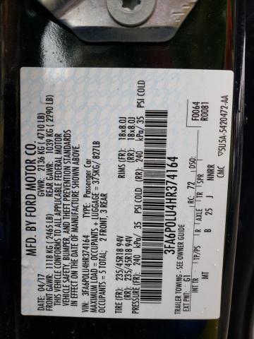 2017 FORD FUSION SE - 3FA6P0LU4HR374164