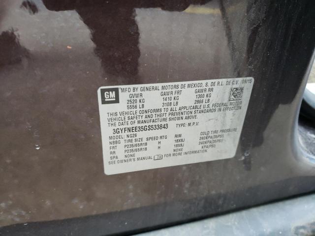 3GYFNEE35GS533843 Cadillac Srx Luxury Collection