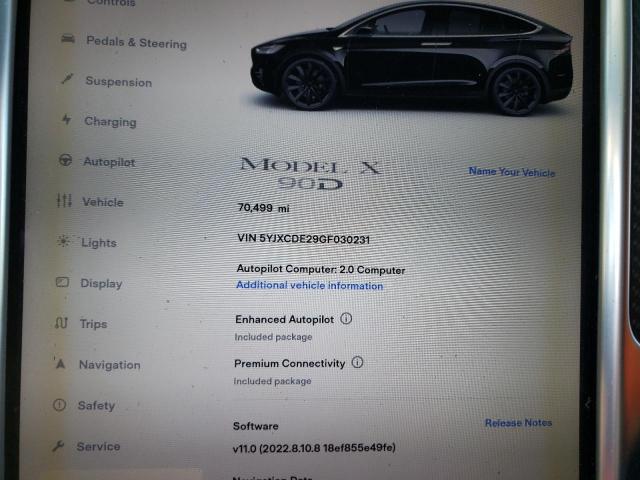 5YJXCDE29GF030231 Tesla MODEL X