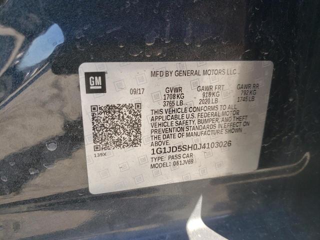 2018 CHEVROLET SONIC LT 1G1JD5SH0J4103026