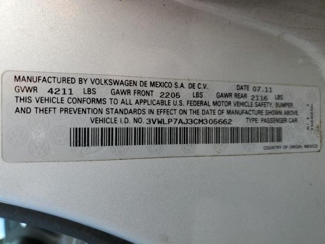 2012 VOLKSWAGEN JETTA SEL - 3VWLP7AJ3CM305662