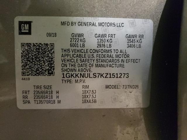 1GKKNULS7KZ151273 GMC Acadia Slt-1