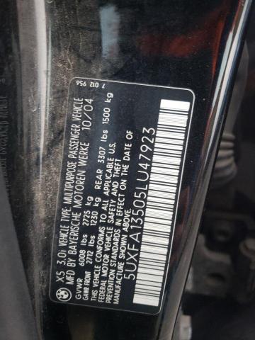 5UXFA13505LU47923 BMW X5 3.0I