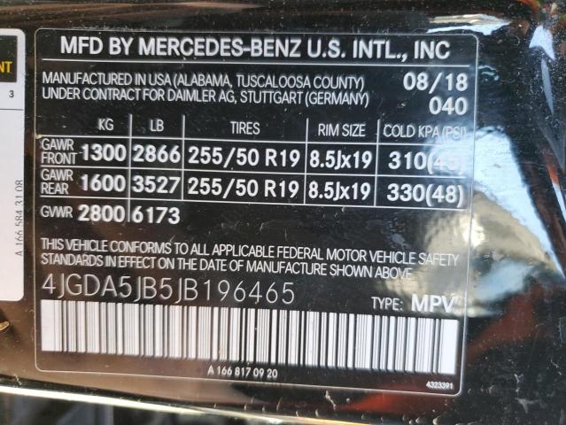 4JGDA5JB5JB196465 Mercedes-Benz GLE 350