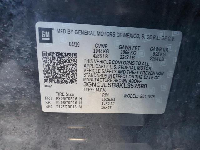 2019 CHEVROLET TRAX 1LT - 3GNCJLSB8KL357580