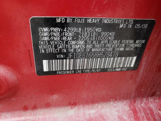 JF1GE61658H528478 Subaru Impreza 2.5i