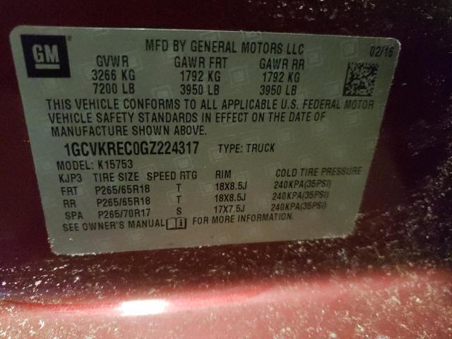 2016 CHEVROLET SILV1500 4 1GCVKREC0GZ224317