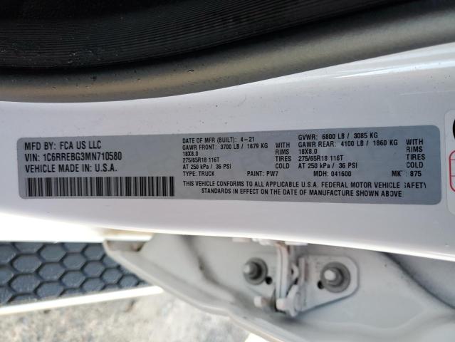 2021 RAM 1500 BIG H - 1C6RREBG3MN710580