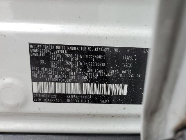 4T3T6RFV3NU092159 Toyota RAV4 SE