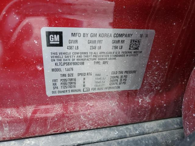 2015 CHEVROLET TRAX 1LS - KL7CJPSBXFB062498