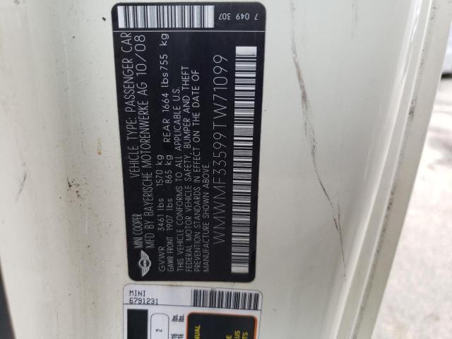 WMWMF33599TW71099 Mini Cooper