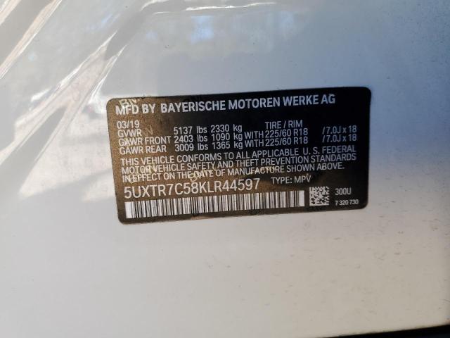 5UXTR7C58KLR44597 BMW X3