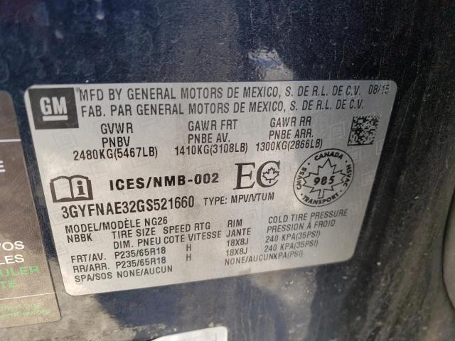 3GYFNAE32GS521660 Cadillac SRX