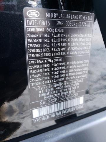 SALGS2KF5GA252250 Land Rover RANGEROVER