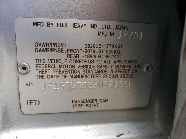 JF1GD67522H521996 Subaru IMPREZA RS