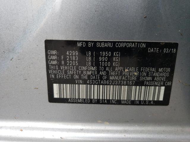 4S3GTAB62J3738167 Subaru Impreza Premium