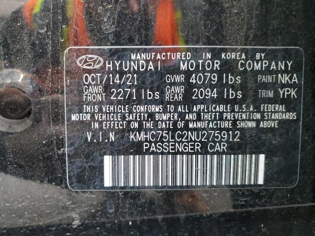 2022 HYUNDAI IONIQ SE - KMHC75LC2NU275912