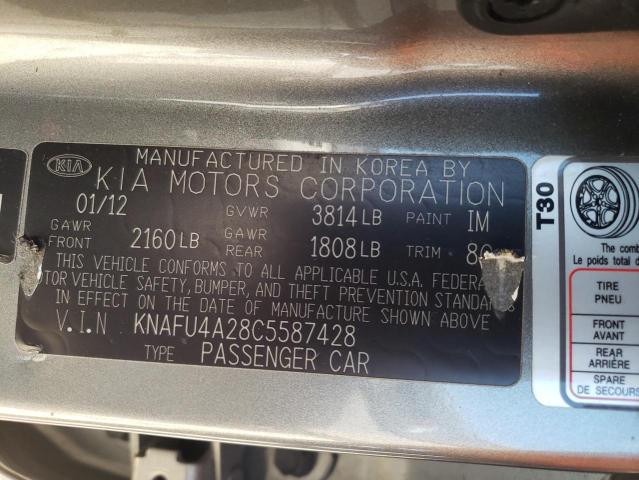 KNAFU4A28C5587428 KIA FORTE EX