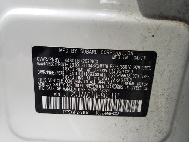 JF2SJAWC1HH809115 Subaru Forester 2.5i Touring