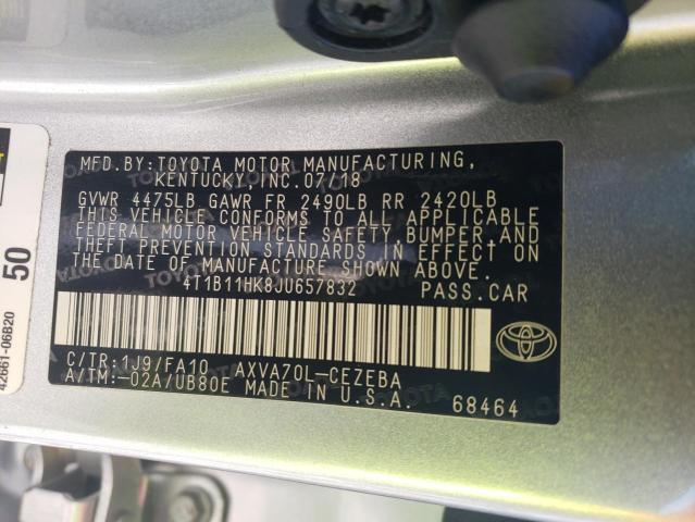 2018 TOYOTA CAMRY L - 4T1B11HK8JU657832