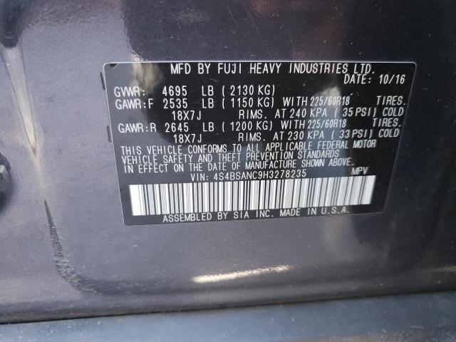 4S4BSANC9H3278235 Subaru Outback 2.5i Limited