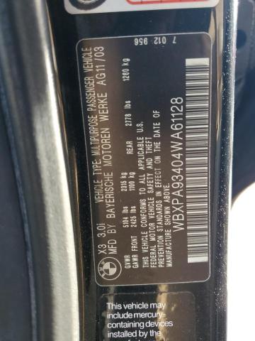 WBXPA93404WA61128 BMW X3 3.0I