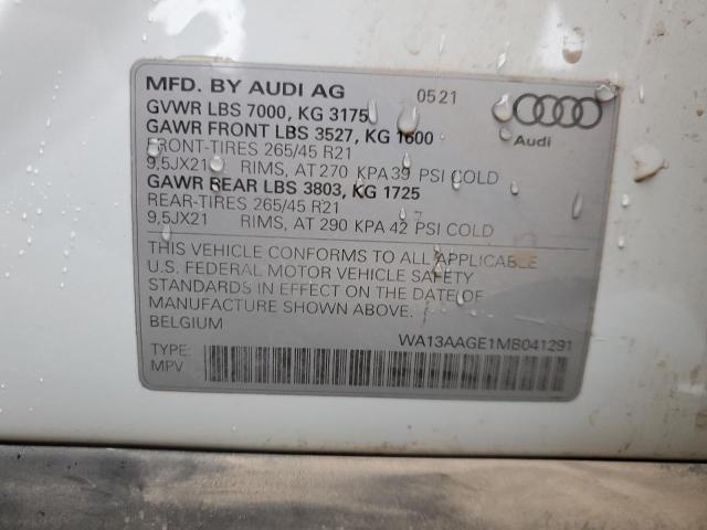 2021 AUDI E-TRON SPO - WA13AAGE1MB041291