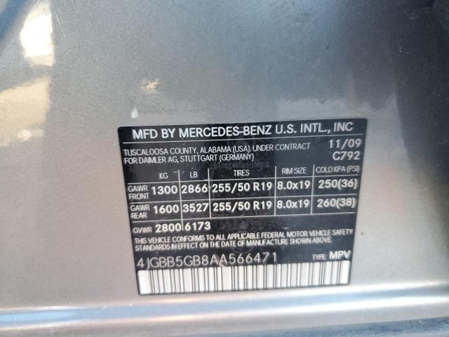 2010 MERCEDES-BENZ ML 350 - 4JGBB5GB8AA566471