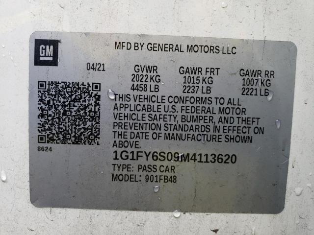2021 CHEVROLET BOLT EV LT - 1G1FY6S09M4113620