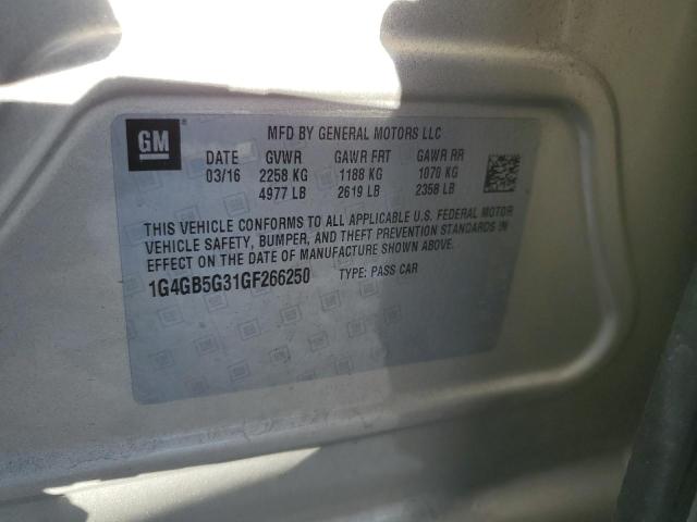 2016 BUICK LACROSSE 1G4GB5G31GF266250