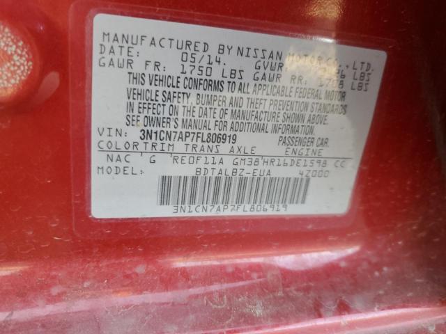 3N1CN7AP7FL806919 Nissan VERSA S