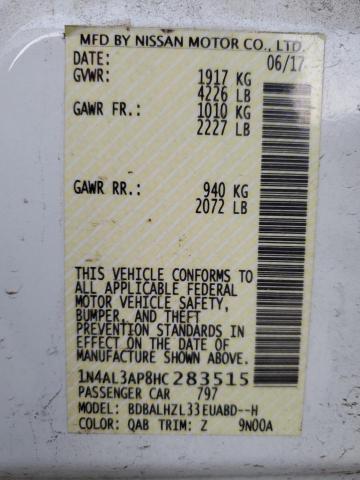 1N4AL3AP8HC283515 Nissan ALTIMA 2.5