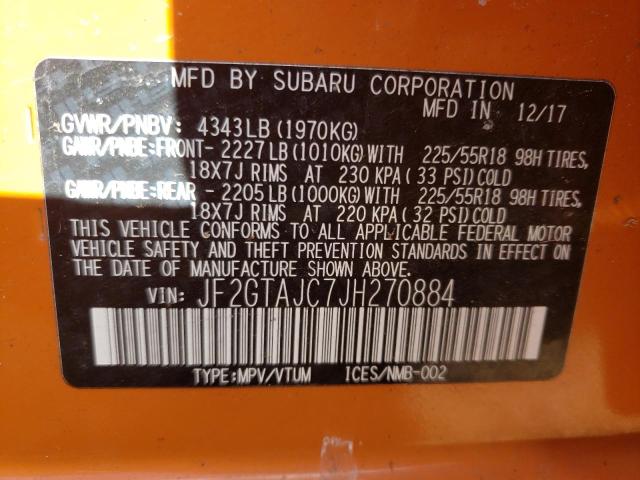 JF2GTAJC7JH270884 Subaru Crosstrek Limited