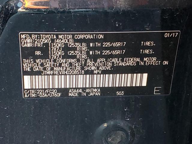 2017 TOYOTA RAV4 XLE JTMRFREVXHD208518