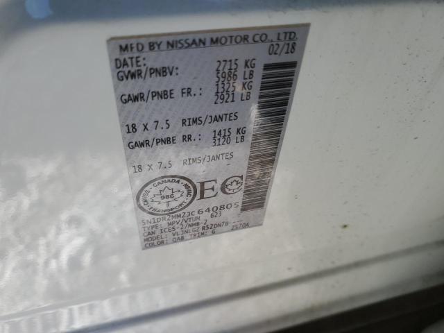 5N1DR2MM2JC640805 Nissan Pathfinder