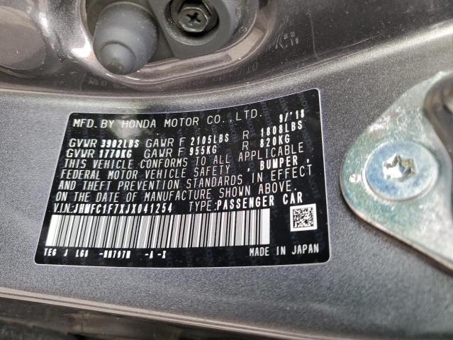2018 HONDA CIVIC EXL - JHMFC1F7XJX041254