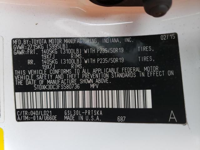 2015 TOYOTA SIENNA SPO - 5TDXK3DC3FS580736