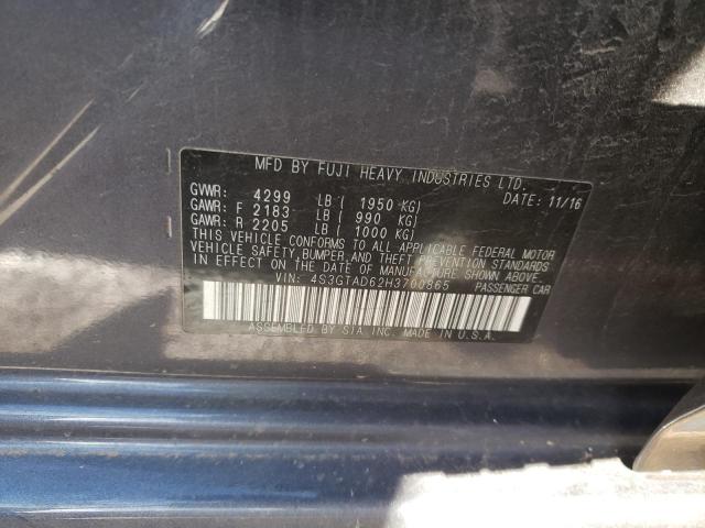 4S3GTAD62H3700865 Subaru Impreza Premium Plus