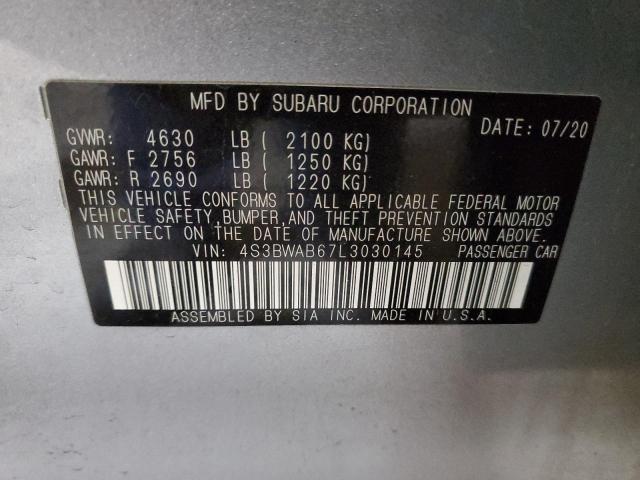 2020 SUBARU LEGACY 4S3BWAB67L3030145